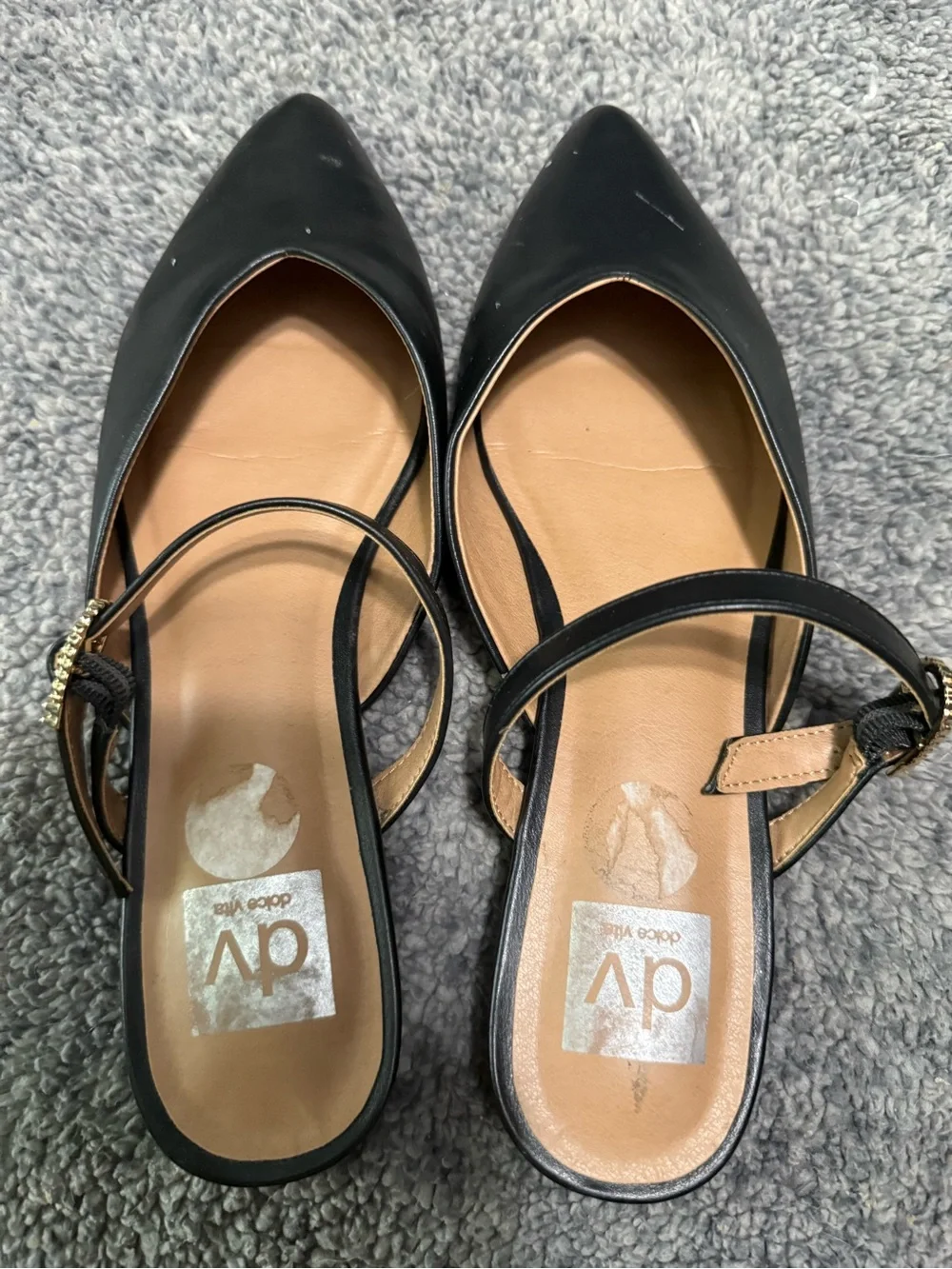 DV by Dolce Vita Black Pointed Toe Slingback Flats
